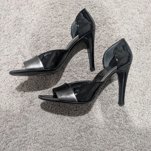 Gucci Heels Black and Silver Size 9 Open Toe TOM FORD Era - Picture 3 of 10
